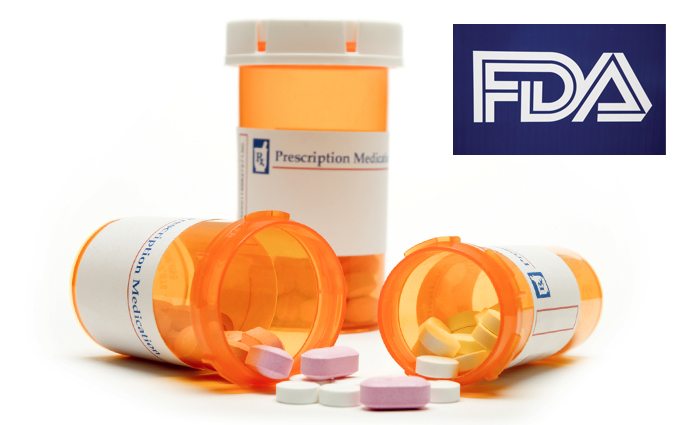 Pill Bottles with Pills and FDA Logo