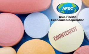 APEC logo with counterfeit marked pill